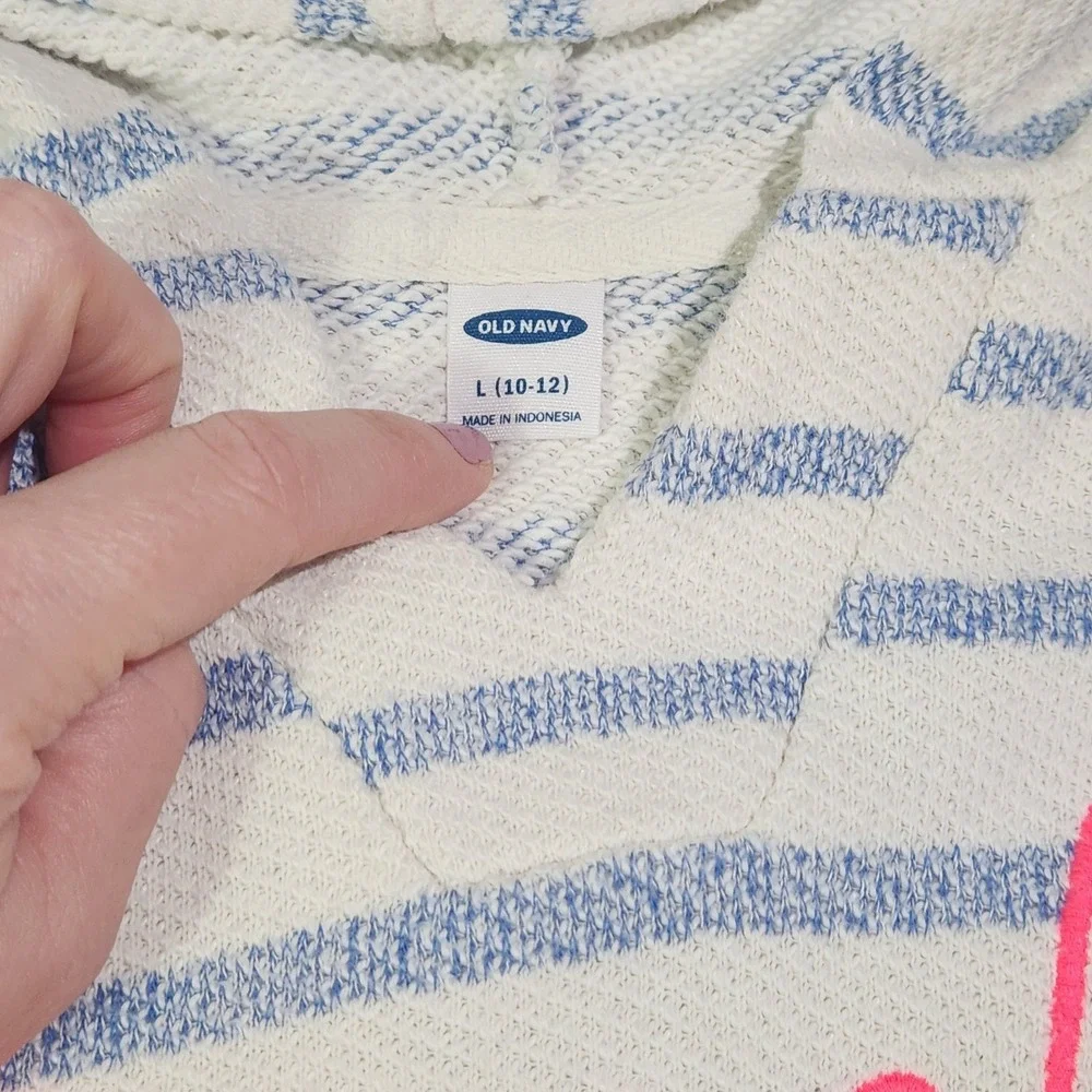 Old Navy Beach‎ Feels Embroidered Pullover Swim Cover Up Sweater Kids 10/12